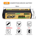 DXF LiPo Battery 2S HV 7.6V 8000mAh 140C Graphene Gold Version with 5mm Bullet / EC5 / T / TRX / XT60 / XT90 / XT150 / Q8s Plug for RC 1/10 1/8 Scale Car Racing