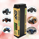 DXF LiPo Battery 2S HV 7.6V 8000mAh 140C Graphene Gold Version with 5mm Bullet / EC5 / T / TRX / XT60 / XT90 / XT150 / Q8s Plug for RC 1/10 1/8 Scale Car Racing