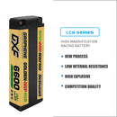 DXF LiPo Battery 2S HV 7.6V 6600mAh 150C Graphene NGP Plus Gold Version with 5mm Bullet / EC5 / T / TRX / XT60 / XT90 / XT150 / Q8s Plug for RC 1/10 1/8 Scale Car Racing