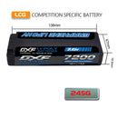 DXF LiPo Battery 2S HV 7.6V 7200mAh 140C Graphene Blue with 5mm Bullet / EC5 / T / TRX / XT60 / XT90 / XT150 / Q8s Plug for RC 1/10 1/8 Scale Car Racing