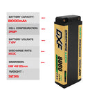 DXF LiPo Battery 2S HV 7.6V 8000mAh 140C Graphene Gold Version with 5mm Bullet / EC5 / T / TRX / XT60 / XT90 / XT150 / Q8s Plug for RC 1/10 1/8 Scale Car Racing