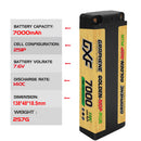 DXF LiPo Battery 2S HV 7.6V 7000mAh 150C Graphene NGP Plus Gold Version with 5mm Bullet / EC5 / T / TRX / XT60 / XT90 / XT150 / Q8s Plug for RC 1/10 1/8 Scale Car Racing