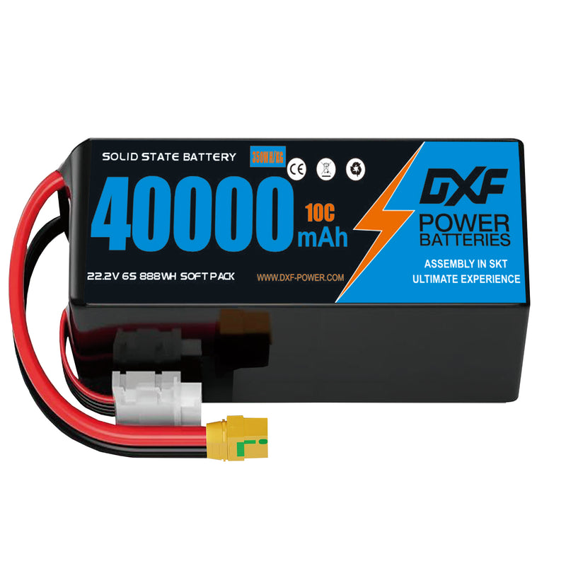 (CN)DXF 6S Lipo Battery 22.2V 10C 40000mAh Soft Case Battery  for Drone UAV FPV Car Truck Tank RC Buggy Truggy Racing Hobby Semi solidstate Battery