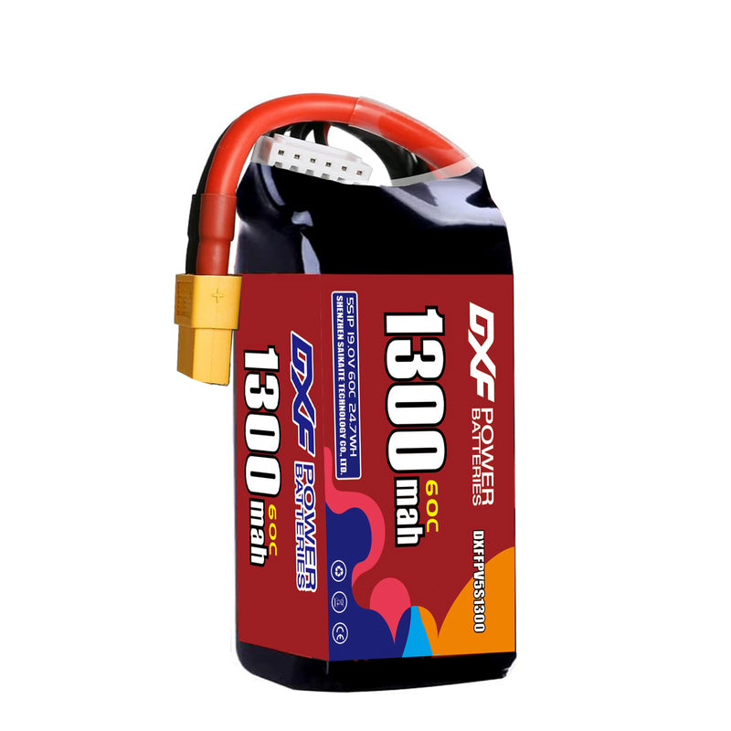 DXF 1300mAh 5S 60C 19.0V Lipo Battery Pack for FPV LiPo Battery