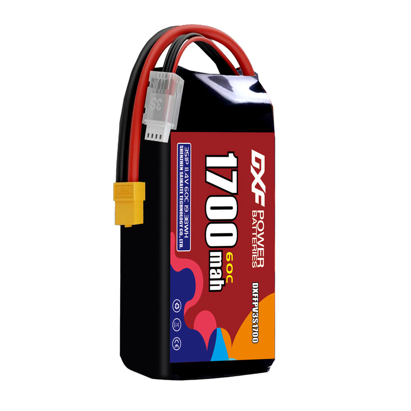 DXF 1700mAh 3S 60C 11.4V Lipo Battery Pack for FPV LiPo Battery