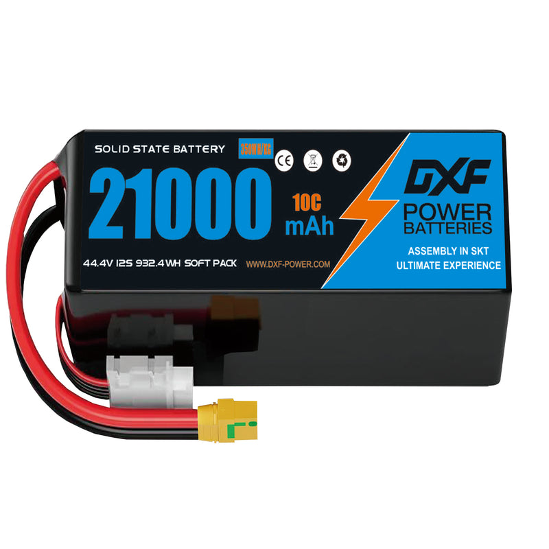 (CN)DXF 12S Lipo Battery 44.4V 10C 21000mAh Soft Case Battery  for Drone UAV FPV Car Truck Tank RC Semi solidstate Battery Racing Hobby