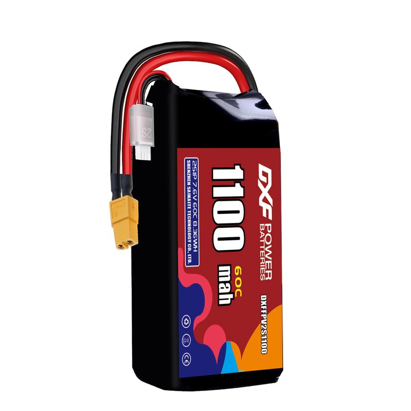 DXF 1100mAh 2S 60C 7.6V Lipo Battery Pack for FPV LiPo Battery