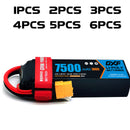(CA)DXF Lipo Battery 4S 14.8V 7500mAh 100C/200C SoftCase Lipo Battery for RC HPI HSP 1/8 1/10 Buggy RC Car Truck