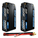 DXF LiPo Battery 2S2P HV 7.6V 7000mAh 140C Graphene Gray with 5mm Bullet / EC5 / T / TRX / XT60 / XT90 / XT150 / Q8s Plug for RC 1/10 1/8 Scale Car Racing