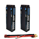 DXF LiPo Battery 2S2P 7.4V 8000mAh 110C Graphene with 5mm Bullet / EC5 / T / TRX / XT60 / XT90 / XT150 / Q8s Plug for RC 1/10 Touring Car Racing