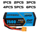 (CA)DXF Lipo Battery 4S 14.8V 7500mAh 100C/200C HardCase Lipo Battery for RC HPI HSP 1/8 1/10 Buggy RC Car Truck