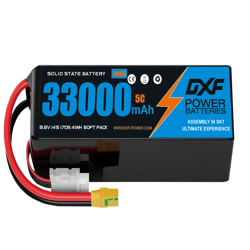 (CN)DXF 14S Lipo Battery 51.8V 10C 33000mAh Soft Case Battery  for Drone UAV FPV Car Truck Tank RC Semi solidstate Battery Racing Hobby