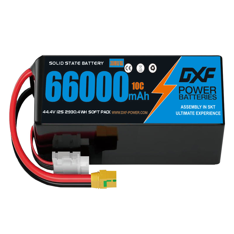 (CN)DXF 12S Lipo Battery 44.4V 10C 66000mAh Soft Case Battery  for Drone UAV FPV Car Truck Tank RC Semi solidstate Battery Racing Hobby