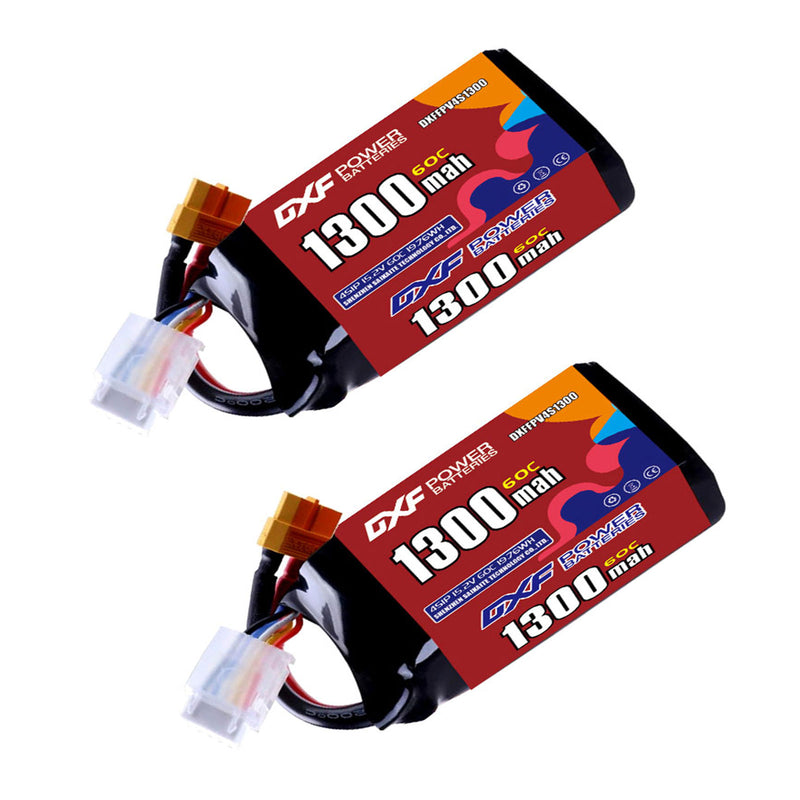 DXF 1300mAh 4S 60C 15.2V Lipo Battery Pack for FPV LiPo Battery