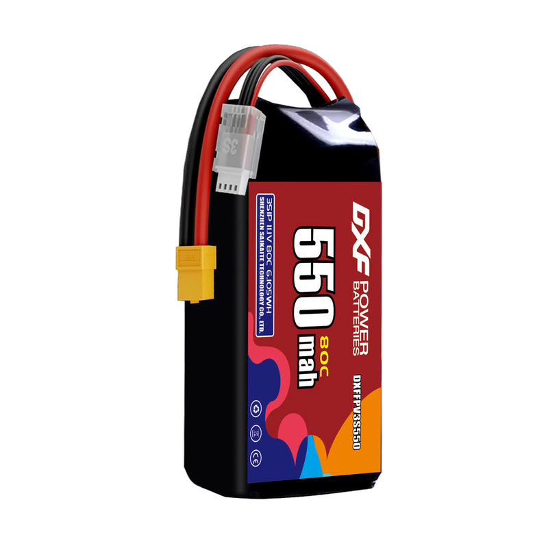 DXF 550mAh 3S 80C 11.1V Lipo Battery Pack for FPV LiPo Battery