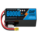 DXF SEMI-SOLID 12S 44.4V 60000mAh 5C Soft Case LiPo Battery with 8AWG Wire for Toy Cars, Boats, UAVs & Drones (1-6 Pack)