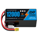 DXF SEMI-SOLID 12S 44.4V 12000mAh 15C Soft Case LiPo Battery with 8AWG Wire for Toy Cars, Boats, UAVs & Drones (1-6 Pack)