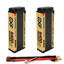 DXF LiPo Battery 2S2P HV 7.6V 8400mAh 140C Graphene NGP Gold Version with 5mm Bullet / EC5 / T / TRX / XT60 / XT90 / XT150 / Q8s Plug for RC 1/10 1/8 1/5 Scale Car Racing