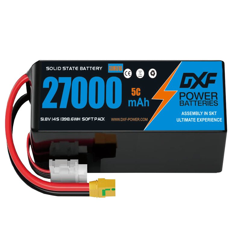 (CN)DXF 14S Lipo Battery 51.8V 10C 27000mAh Soft Case Battery  for Drone UAV FPV Car Truck Tank RC Semi solidstate Battery Racing Hobby