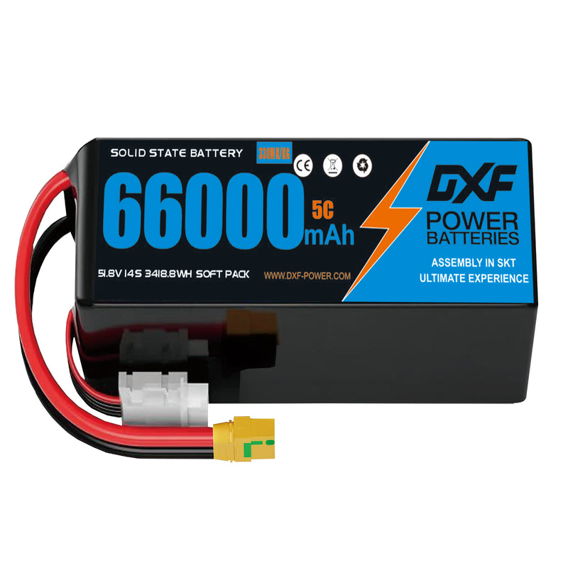(CN)DXF 14S Lipo Battery 51.8V 10C 60000mAh Soft Case Battery  for Drone UAV FPV Car Truck Tank RC Semi solidstate Battery Racing Hobby