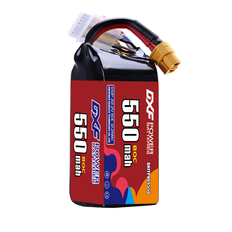 DXF 550mAh 6S 80C 22.2V Lipo Battery Pack for FPV LiPo Battery