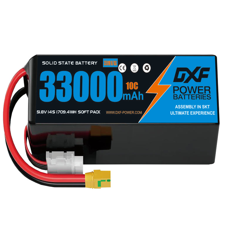 (CN)DXF 14S Lipo Battery 51.8V 10C 33000mAh Soft Case Battery  for Drone UAV FPV Car Truck Tank RC Semi solidstate Battery Racing Hobby