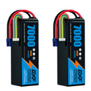 DXF 6S 22.2V 7000mAh 100C Softcase LiPo Battery with EC5 & 10AWG Wire for 1/8 RC Cars (1-6 Pack)