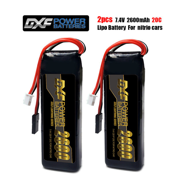 (IT)DXF 2S 2600mAh 7.4V 110C Batteria Lipo ad Alta Capacità Hardcase con nitrio lipo underSpina per 1:8 Scala RC Auto, Multi-Rotore RC Aeroplano, RC Elicottero, RC Barca