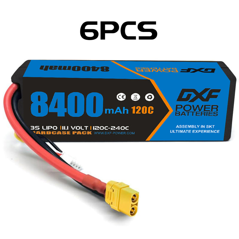 (CA)DXF Lipo Battery 3S 11.1V 8400mAh 120C/240C HardCase XT90 Plug Lipo Battery for RC HPI HSP 1/8 1/10 Buggy RC Car Truck