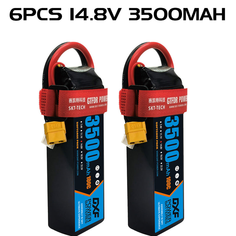 (IT)DXF Lipo Battery 4S 14.8V 3500MAH 100C  lipo SoftCase xt60 Plug for Rc 1/8 1/10 Buggy Truck Car Off-Road Drone