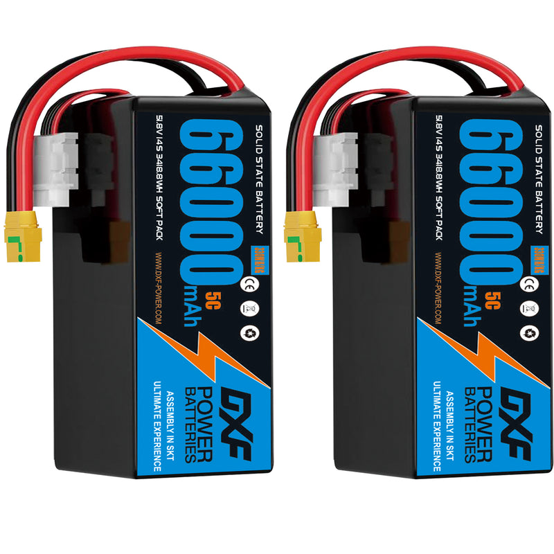 (CN)DXF 14S Lipo Battery 51.8V 10C 60000mAh Soft Case Battery  for Drone UAV FPV Car Truck Tank RC Semi solidstate Battery Racing Hobby