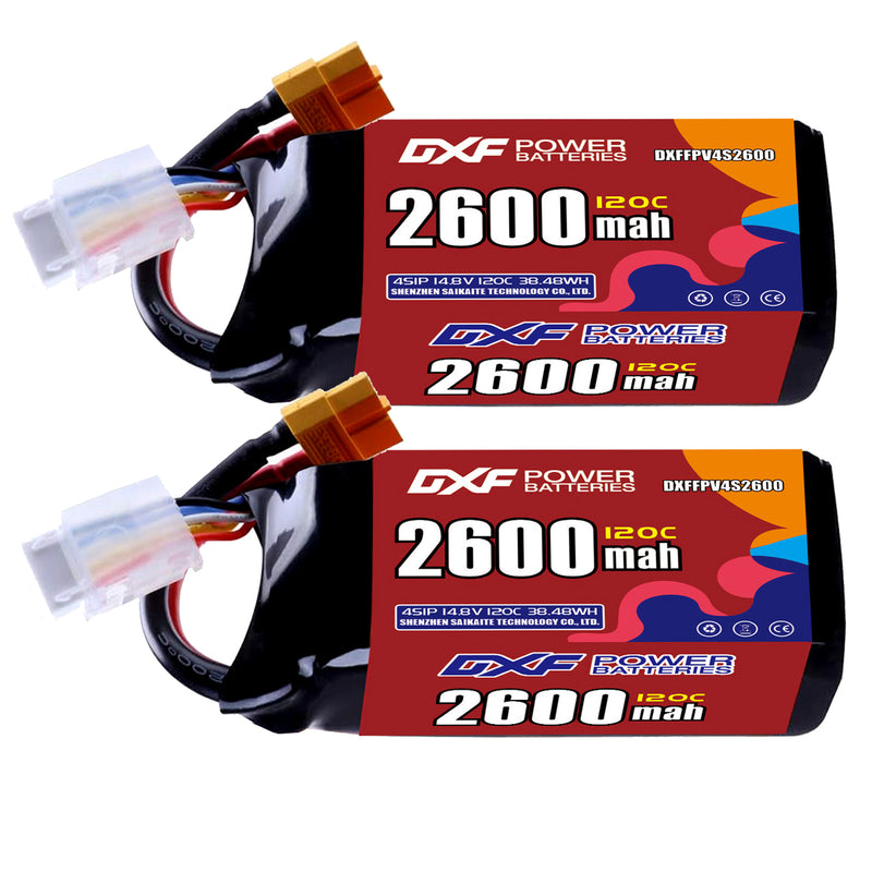 DXF 2600mAh 4S 120C 14.8V Lipo Battery Pack for FPV LiPo Battery