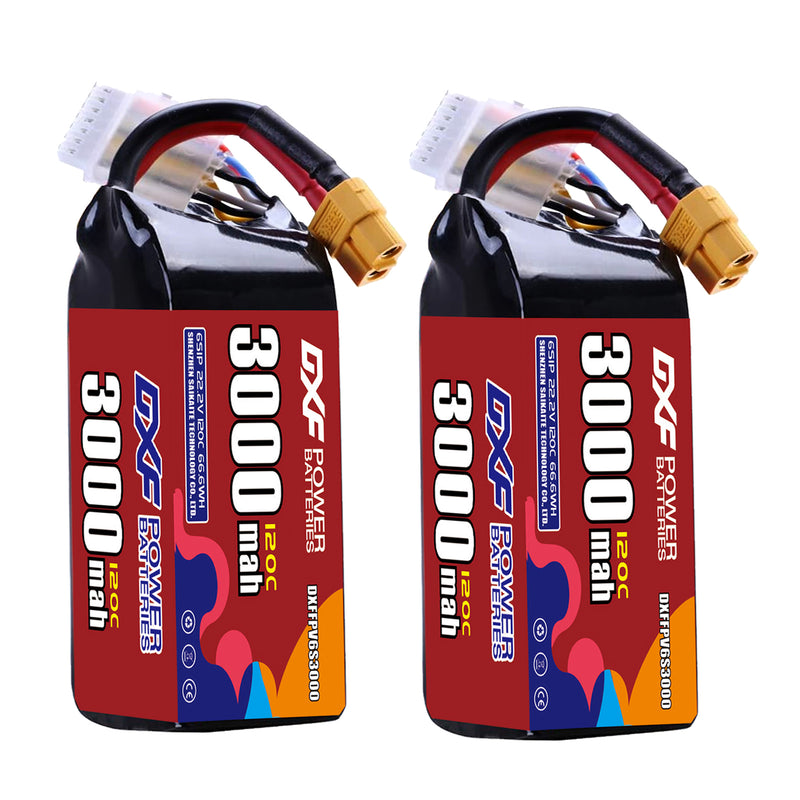 DXF 3000mAh 6S 120C 22.2V Lipo Battery Pack for FPV LiPo Battery