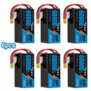 DXF SEMI-SOLID 12S 44.4V 60000mAh 5C Soft Case LiPo Battery with 8AWG Wire for Toy Cars, Boats, UAVs & Drones (1-6 Pack)