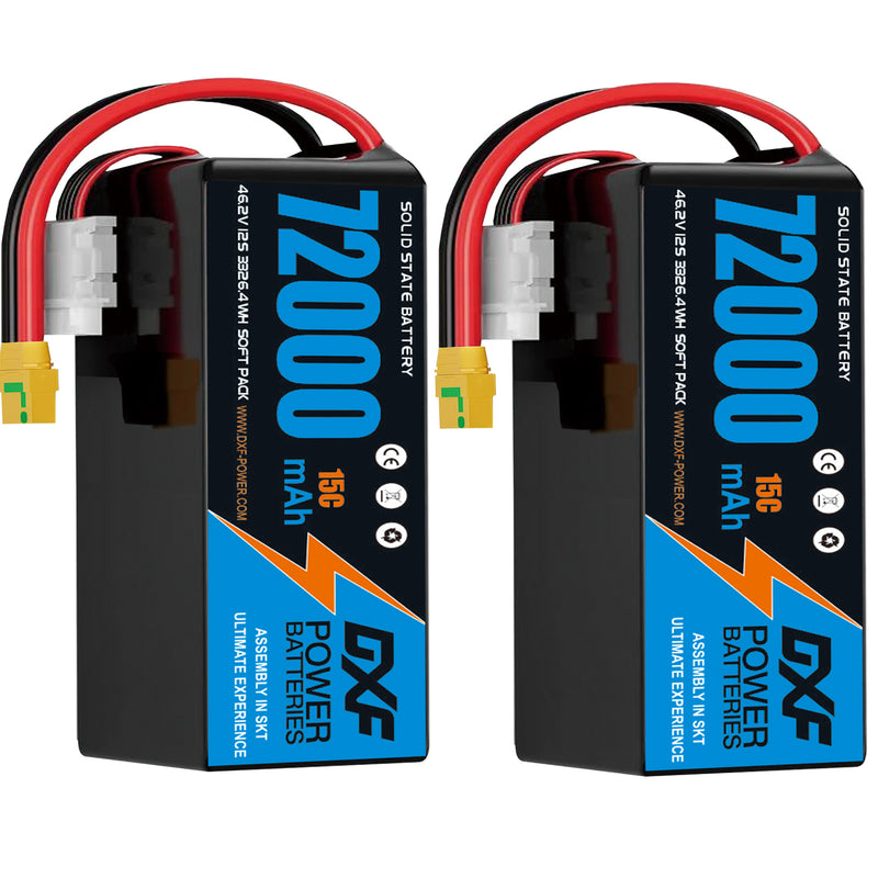 (CN)DXF 12S Lipo Battery 46.2V 15C 72000mAh Soft Case Battery  for Drone UAV FPV Car Truck Tank RC Semi solidstate Battery Racing Hobby