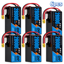 DXF 6S 23.1V 28000mAh 15C Soft Case LiPo Battery with 8AWG Wire for Toy Cars, Boats, UAVs & Drones (1-6 Pack)
