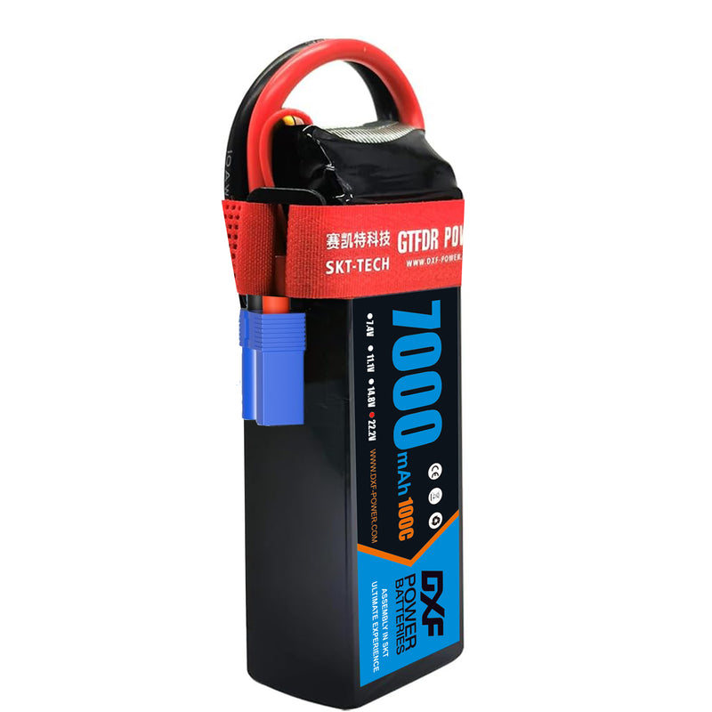 (EU)DXF 6S Lipo Battery 22.2V 100C 7000mAh Soft Case Battery with EC5 Connector for Car Truck Tank RC Buggy Truggy Racing Hobby