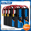 DXF 6S 22.8V 10000mAh 100C Soft Case LiHV Battery with 8AWG Wire for Toy Cars, Boats, UAVs & Drones (1-6 Pack)