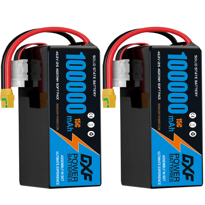 (CN)DXF 12S Lipo Battery 46.2V 15C 100000mAh Soft Case Battery  for Drone UAV FPV Car Truck Tank RC Semi solidstate Battery Racing Hobby