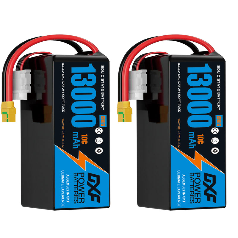 (CN)DXF 12S Lipo Battery 44.4V 10C 13000mAh Soft Case Battery  for Drone UAV FPV Car Truck Tank RC Semi solidstate Battery Racing Hobby