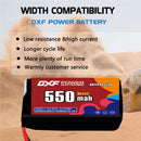 DXF 550mAh 2S 80C 7.4V Lipo Battery Pack for FPV LiPo Battery