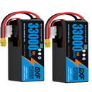 DXF 6S 22.2V 33000mAh 5C Soft Case LiPo Battery with 8AWG Wire for Toy Cars, Boats, UAVs & Drones (1-6 Pack)