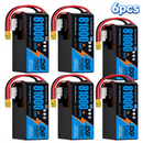 DXF 6S 22.2V 81000mAh 5C Soft Case LiPo Battery with 8AWG Wire for Toy Cars, Boats, UAVs & Drones (1-6 Pack)