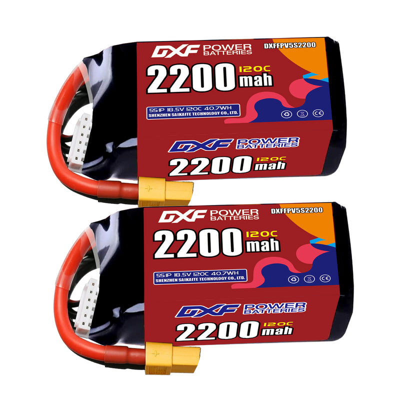 DXF 2200mAh 5S 120C 18.5V Lipo Battery Pack for FPV LiPo Battery