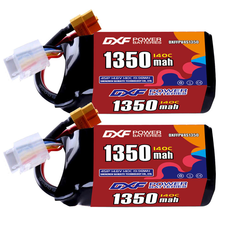 DXF 1350mAh 4S 140C 14.8V Lipo Battery Pack for FPV LiPo Battery