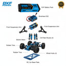 DXF LiPo Battery 2S2P HV 7.6V 8400mAh 140C Graphene Blue with 5mm Bullet / EC5 / T / TRX / XT60 / XT90 / XT150 / Q8s Plug for RC 1/10 1/8 1/5 Scale Car Racing