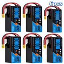 DXF 6S 22.2V 10000mAh 15C Soft Case LiPo Battery with 8AWG Wire for Toy Cars, Boats, UAVs & Drones (1-6 Pack)