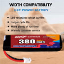 DXF 380mAh 2S 90C 7.6V Lipo Battery Pack for FPV LiPo Battery
