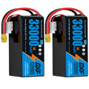 DXF 12S 44.4V 33000mAh 5C Semi-Solid-State Soft Case LiPo Battery with 8AWG Plug Options for Heavy-Lift Drone UAV Agricultural Multirotor (1-6 Pack Available)