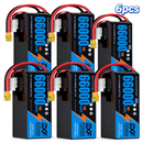 DXF SEMI-SOLID 14S 51.8V 66000mAh 10C Soft Case LiPo Battery with 8AWG Wire for Toy Cars, Boats, UAVs & Drones (1-6 Pack)